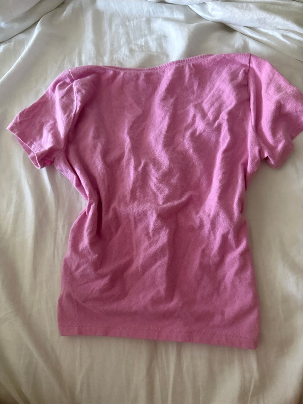 Hollister Pink Short Sleeve Tie-Front Scoop Top - Picture 2 of 3